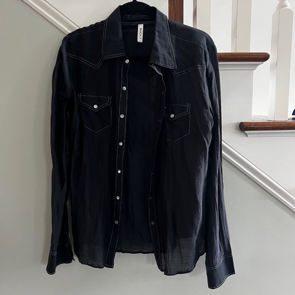 RVCA Western Looking Sheer L/S Top Size Large - Picture 1 of 12